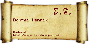 Dobrai Henrik névjegykártya